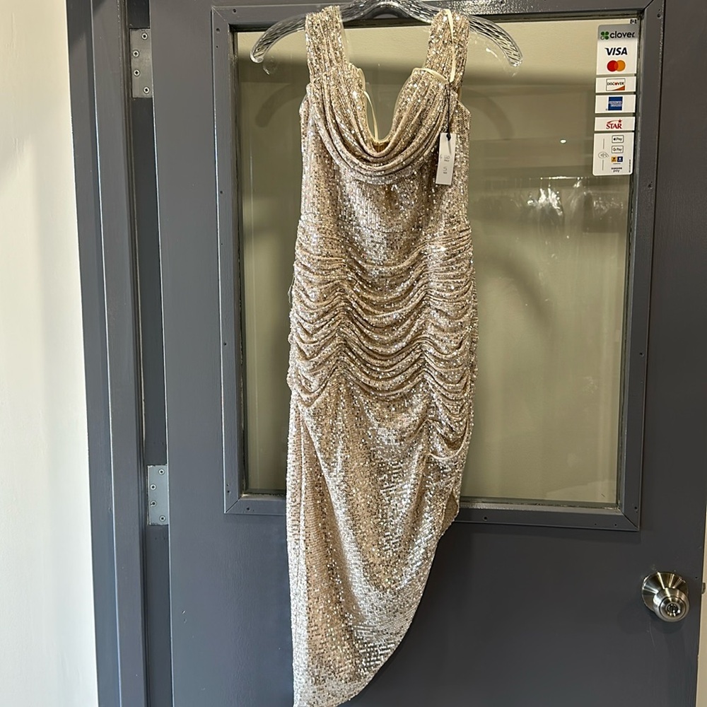 Gold sequence dress